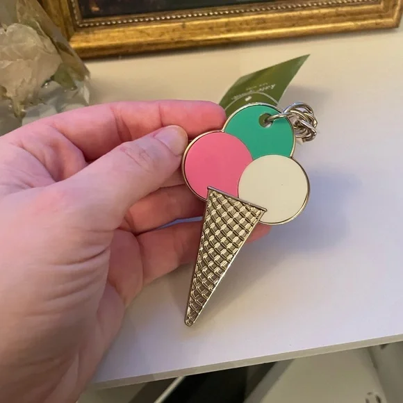 Kate Spade Ice Cream Cone Keychain - Picture 2 of 9